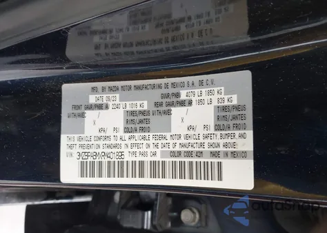 2024 Mazda Mazda3 2.5 S Select Sport z USA, uszkodzony, nr VIN 3MZBPABMXRM401895